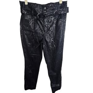 White House Black Market Pants 10 Black Snakeskin Extra High Rise Slim Curvy